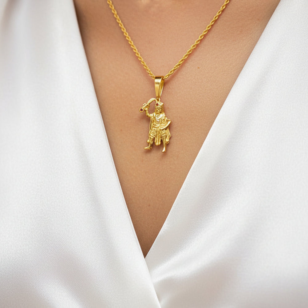 Pendentif Divinité Hindous Or Jaune Rubis 18K