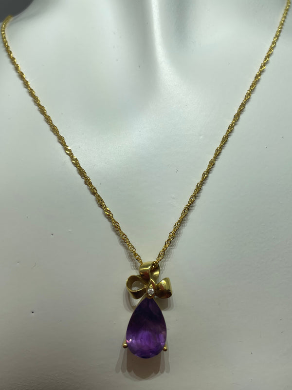 Pendentif Solitaire Or Jaune 18 Carats Poids-3.4 Grs