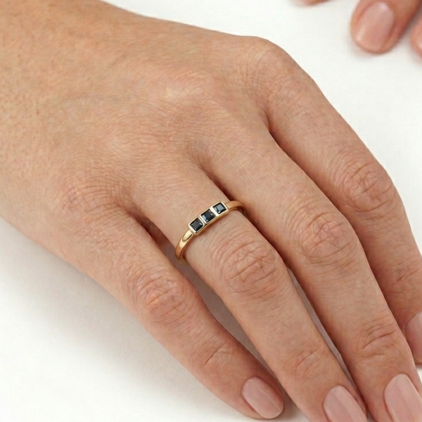 Bague Demi Tour en Or Jaune 18K - 1.45 G - Taille 53