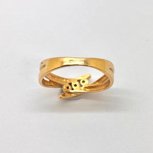 Bague en Or Jaune 18K Diamants - Taille 52- 2.89g