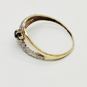 Bagues en Or jaune 18K avec saphirs et diamants -Taille 59 - 2.09g