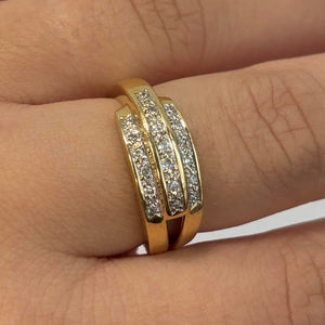 Bague Or Jaune 18 Carats avec Diamants