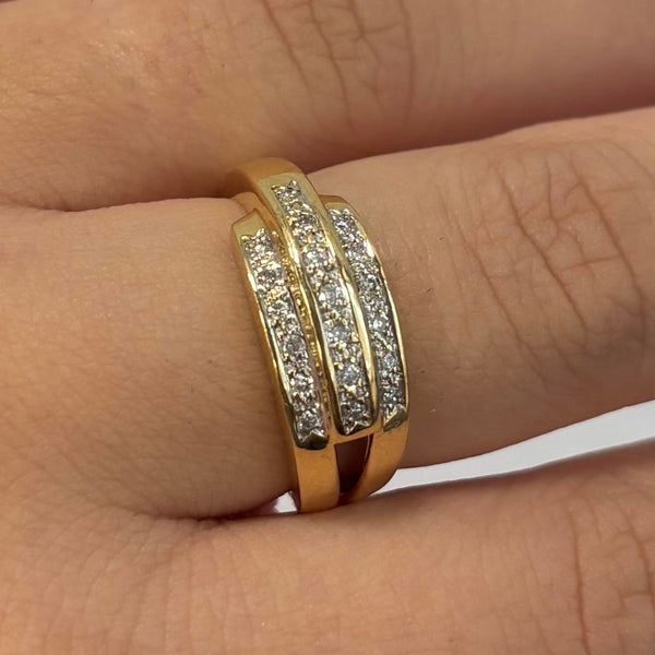 Bague Or Jaune 18 Carats avec Diamants