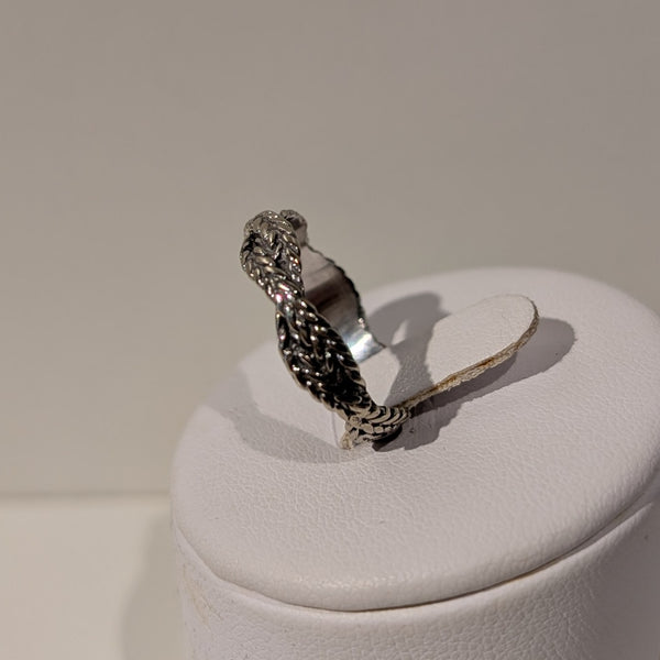 Bague Tressée en Or Gris 18K Taille-54