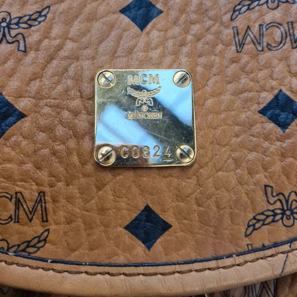 Sac à dos MCM Heritage Drawstring en cuir beige