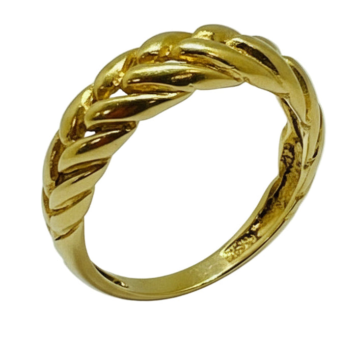 Bague tressée en or 18 carats - Taille 52 Poids-3.55 Grs