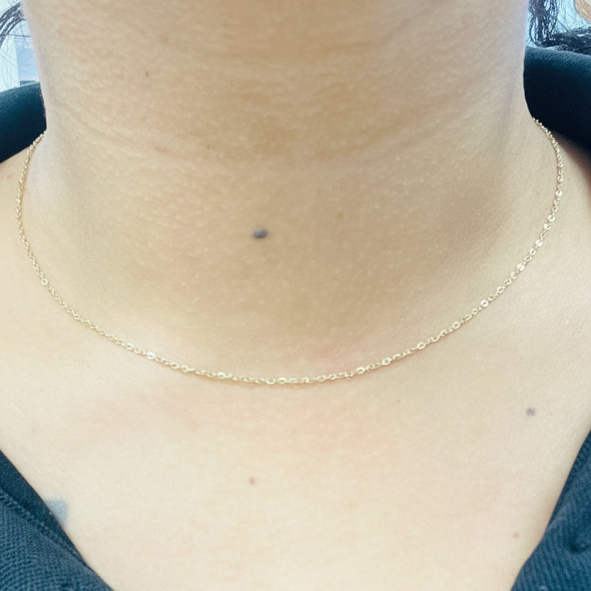 Collier Ras du Cou en Or Jaune 18K - 0.90G