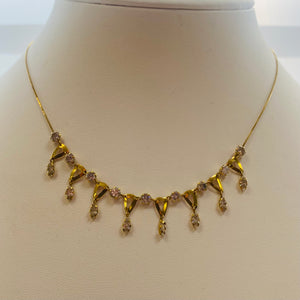 Collier Princesse en Or Jaune avec Zirconiums - 5 Grs