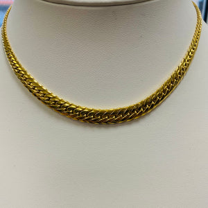 Collier Ras du Cou maille Anglaise Or Jaune 18K