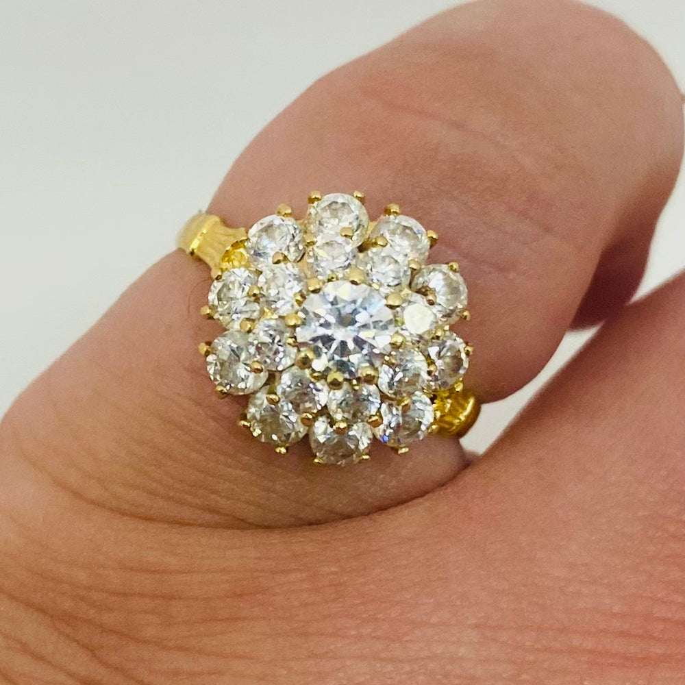 Bague Chou en Or Jaune 18 Carats avec Zirconiums – Taille 52