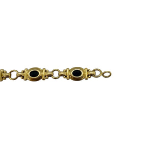 Bracelet Fantaisie en Or Jaune avec Saphirs - 18 Cm