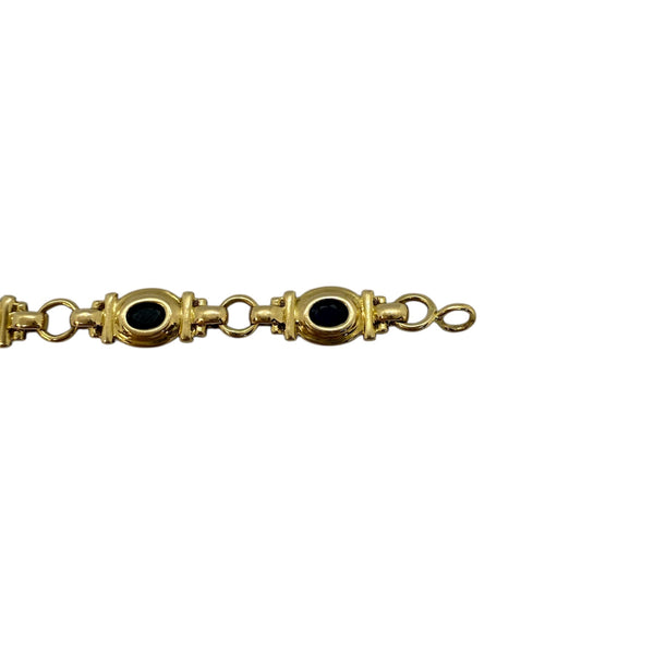 Bracelet Fantaisie en Or Jaune avec Saphirs - 18 Cm
