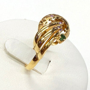 Baguette émeraude en or jaune 18k - Taille 56 - 1.79 G