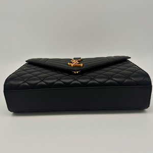 Sac à bandoulière Saint Laurent en cuir noir grainé