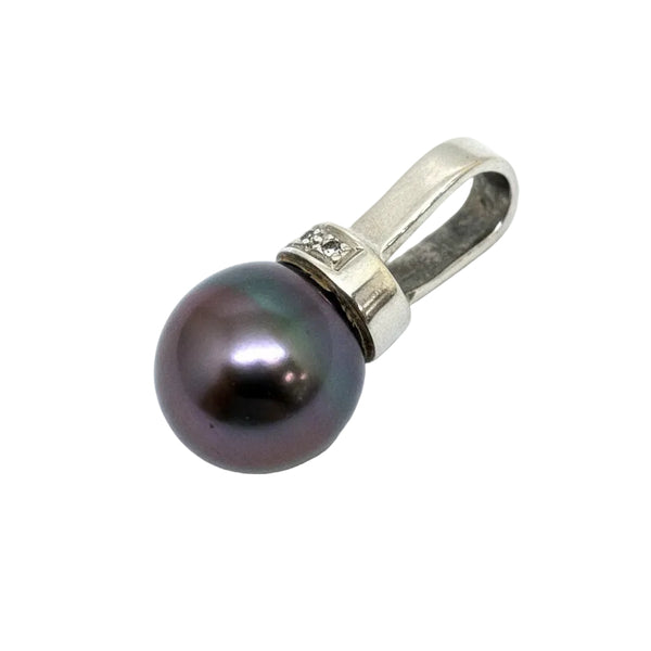 Pendentif perle de culture et diamants en or 18k - 2.75 G