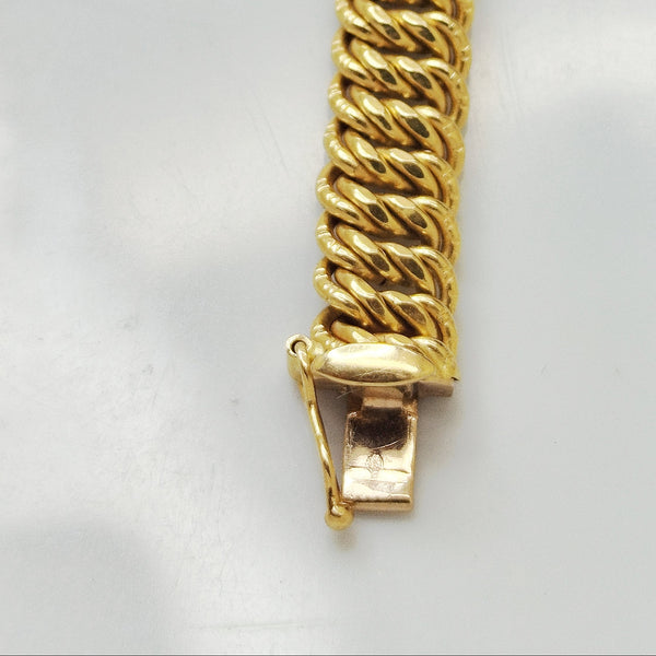 Bracelet Maille Américaine Or Jaune 18K 11.05 Grs