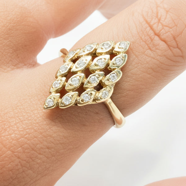 Bague Marquise Or Jaune 18k - 4.33 G