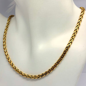 Collier Ras du Cou maille Palmier en Or Jaune 18 Carats