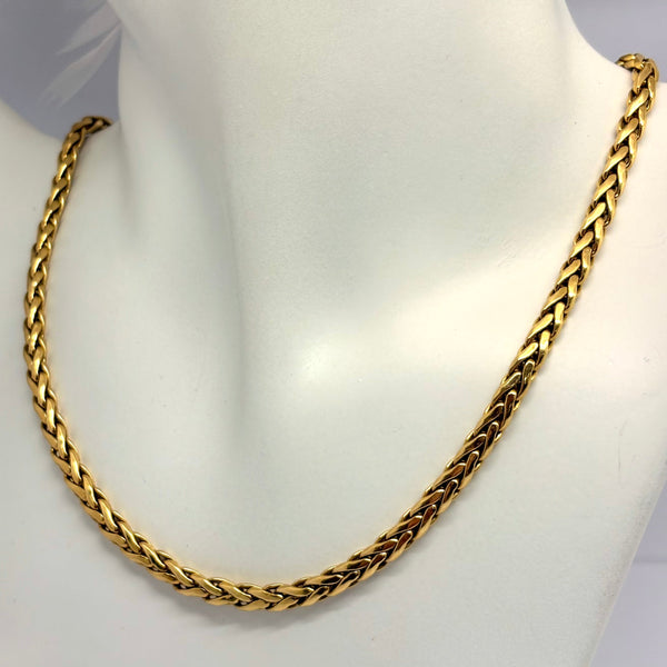 Collier Ras du Cou maille Palmier en Or Jaune 18 Carats