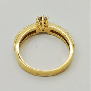 Solitaire en Or Jaune 18K avec Diamant 0.60ct - Taille 56 - 4.60g