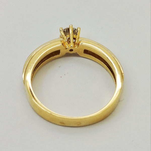 Solitaire en Or Jaune 18K avec Diamant 0.60ct - Taille 56 - 4.60g