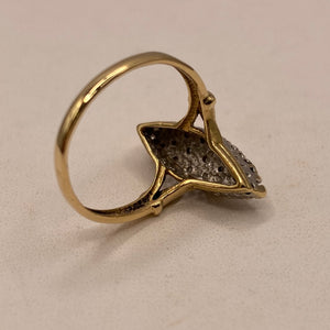 Bague Marquise en Or Jaune et Or blanc - Taille 53