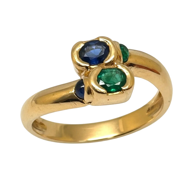 Bagues Toi&Moi Or Jaune 18 Carats avec Saphir