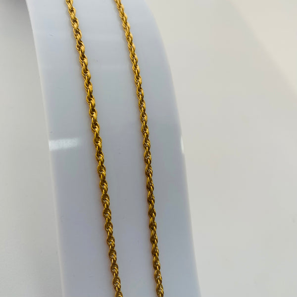 Collier Matinée en Or Jaune 18 K - Maille Corde
