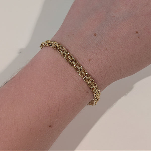 Bracelet Gourmette en Or Jaune 18K - 18cm - 6.41gr