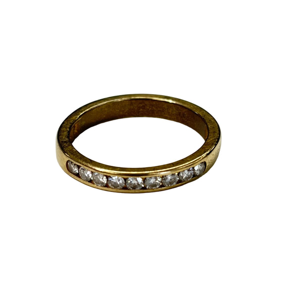 Demi Tour en Or Jaune 18K avec 9 Diamants