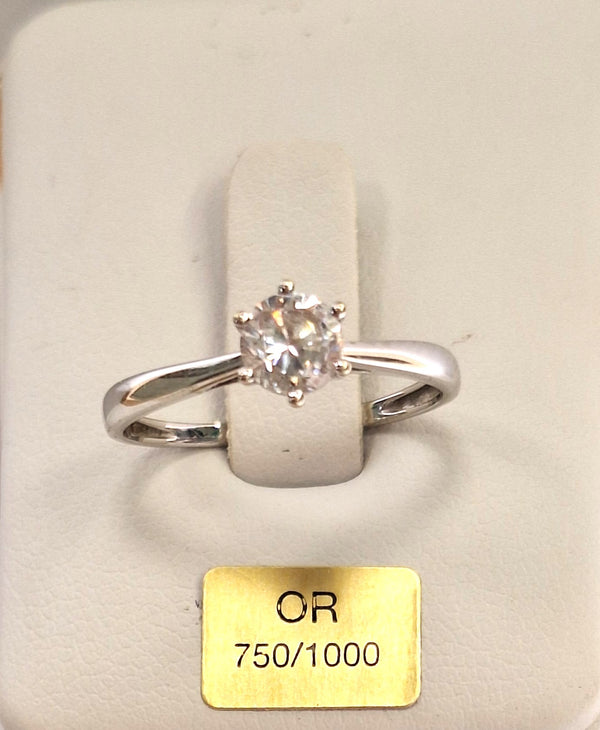 Solitaire en or blanc 18K Taille-54