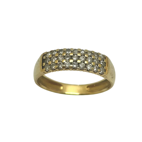 Bagues avec 27 Diamants en Or Jaune 18K