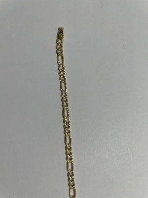 Bracelet Gourmette Figaro en Or Jaune 18 K - 4.02 Grs