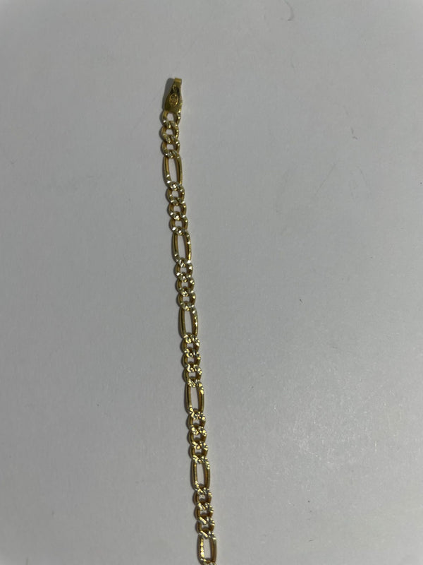 Bracelet Gourmette Figaro en Or Jaune 18 K - 4.02 Grs