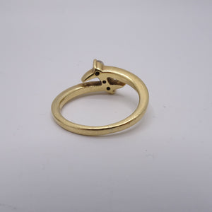 Bague en Or jaune 18K - 3 diamants- Taille 53 - 4.64g