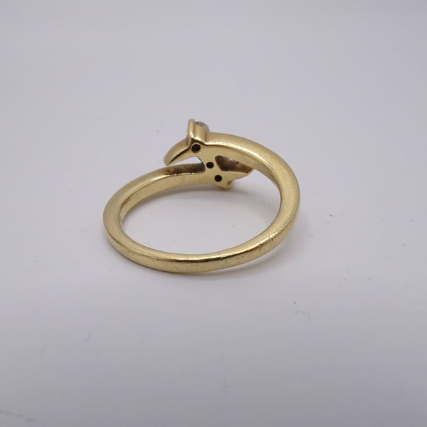 Bague en Or jaune 18K - 3 diamants- Taille 53 - 4.64g