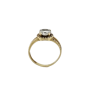 Bague Solitaire Or Jaune 18K avec Oxyde de Zirconium
