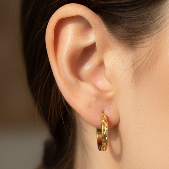 Boucles d'oreilles en Or Jaune 18 Carats - 1.54 Grs