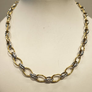 Collier Princesse en Or Jaune et Gris 18 K
