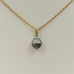 Collier Princesse en Or Jaune 18 carats avec Perle Tahiti - 3.68 Grs