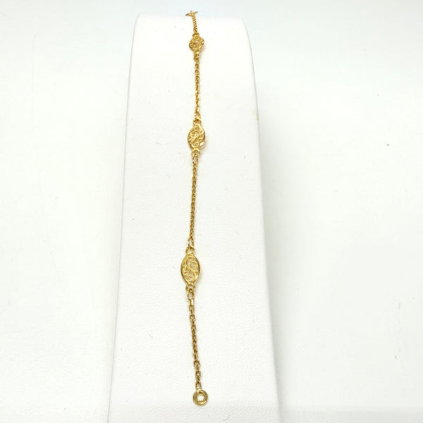 Bracelet maille filigrane en or jaune 18K