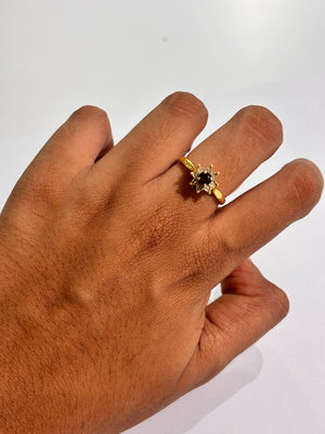 Bague Marguerite en Or Jaune avec Diamants et Pierres