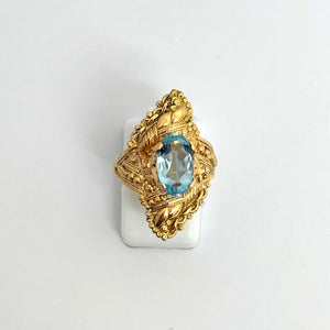 Bague Marquise Or Jaune 18K avec Topaze