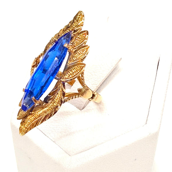Bague Marquise Or Jaune 14 K - Taille 53