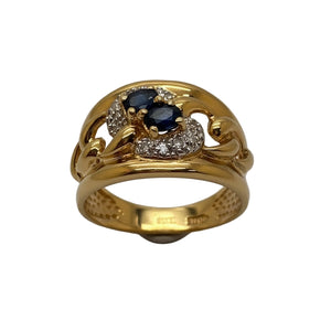 Bague en or jaune et blanc 18K- Taille 53