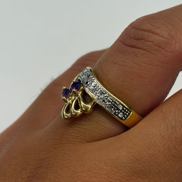 Bague Empierrée en Or Jaune et Or Blanc 18K