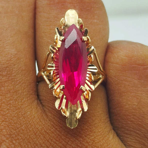 Bague Marquise Or Jaune 18K - 4.33 G