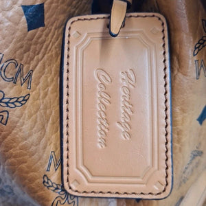 Sac à dos MCM Heritage Drawstring en cuir beige