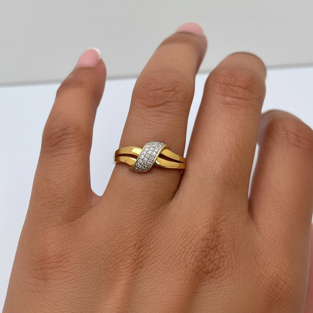 Bague en Or jaune 18K - Taille 52.5