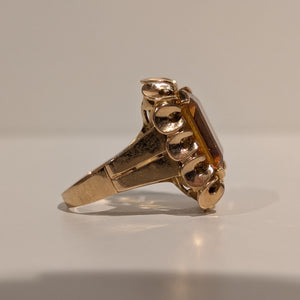 Bague Ancienne Or Jaune 18 K - Taille 58 - 9.63 G